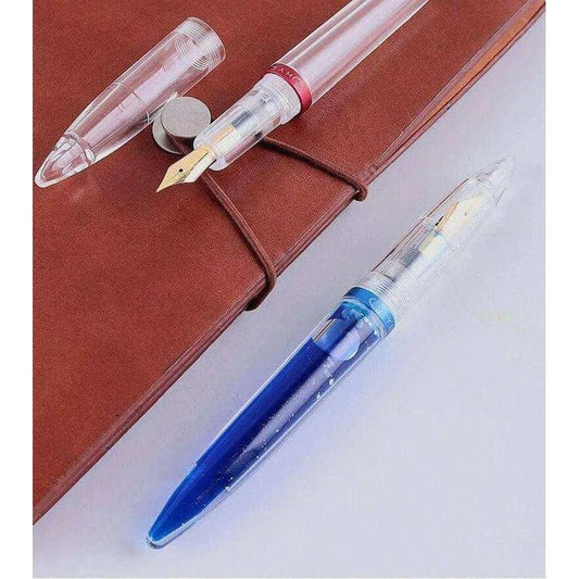 Clear Acrylic Fountain Pen - Transparent Writing Gift for Dad (0.5mm Nib) - DiyCraftsProject