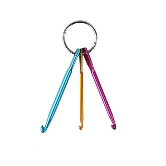 Crochet Hooks Keyring Set - 3mm, 4mm, 5mm Sizes - DiyCraftsProject