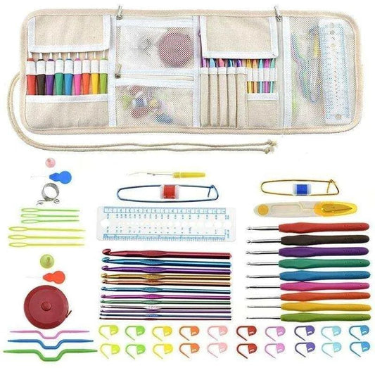 Crochet Tool Set - 63 - Piece Complete Crocheting Kit for Beginners - DiyCraftsProject