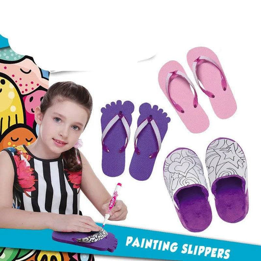 Customizable Graffiti Hat and Slippers Painting Toy Set for Kids - DiyCraftsProject