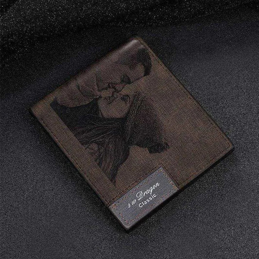 Customized Leather Photo Wallet for Men - Personalized Gift with Custom Front Photo & Back Text - DiyCraftsProject