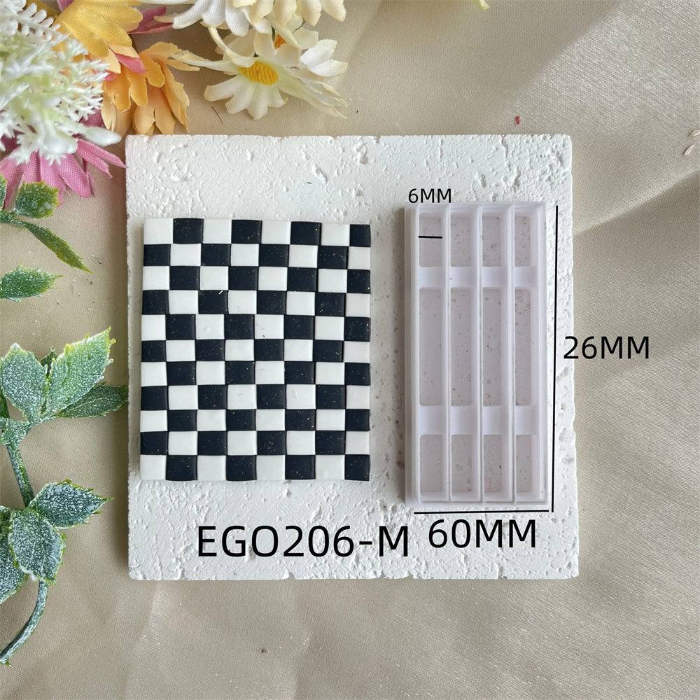 Checkerboard Plaid Wave Pattern Polymer Clay Earrings Production High Precision Cutter