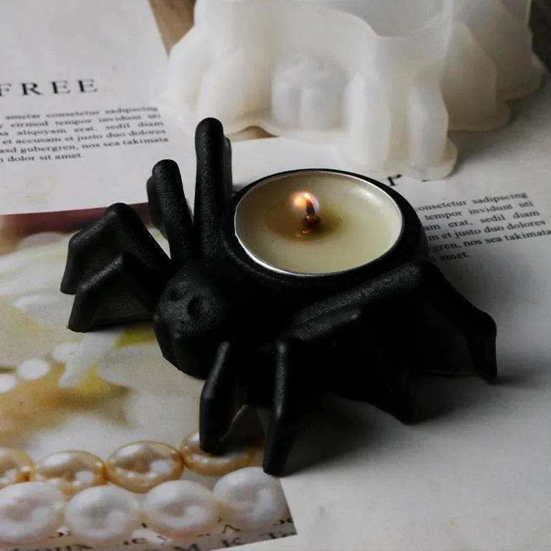 Halloween Spider Candlestick Epoxy Mold – Create Spooky Candle Holders