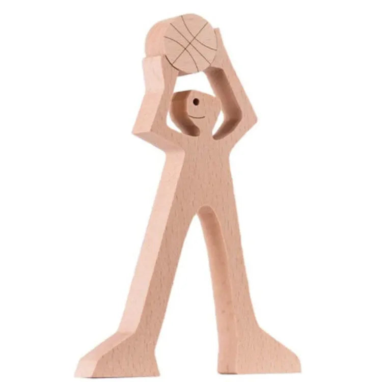 Figurita artesanal de madera para perro, escultura decorativa para el hogar, escultura de madera para hombre y perro, regalos de Navidad, modelo de decoración