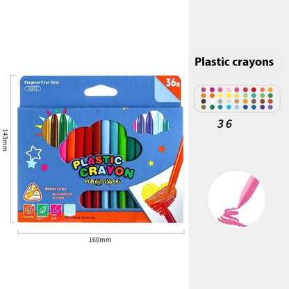 Children's Non Dirty Hand Oil Painting Stick Set Triangle Plastic Crayon