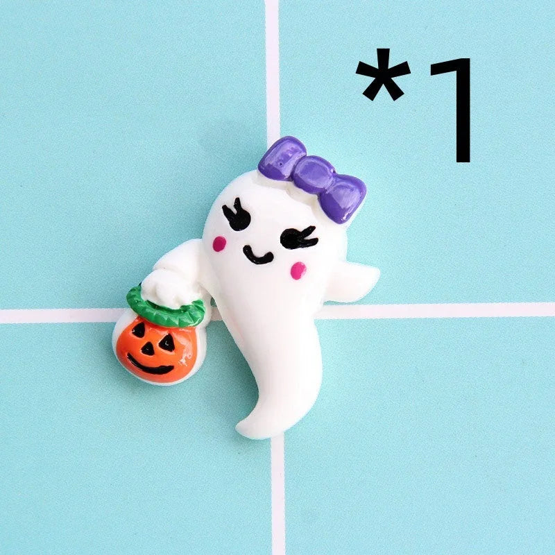 Halloween Ghost Resin Cabochon Decorations – DIY Spooky Craft Accessories