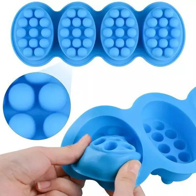 Molde de silicone redondo para sabonete de massagem oval