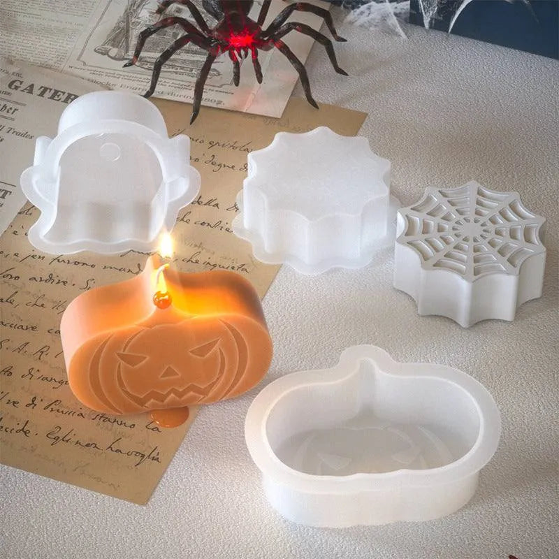 Halloween Candle & Epoxy Mold – Ghost, Pumpkin, Spider, and More 🎃