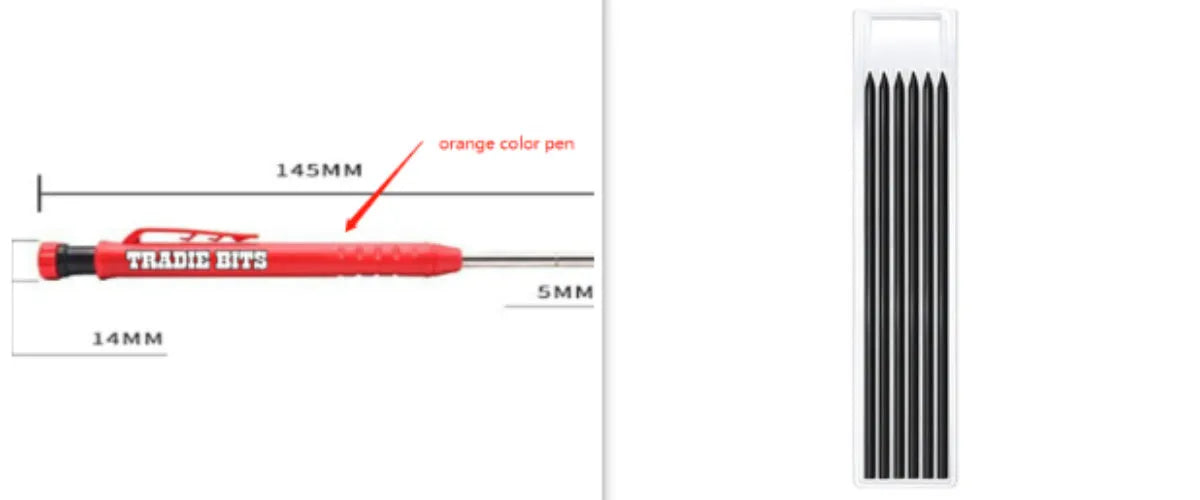 Deep Hole Woodworking Marker Pen with Graphite Refills – Precision Marking Tool for Woodworking & DIY Projects 🛠️✏️