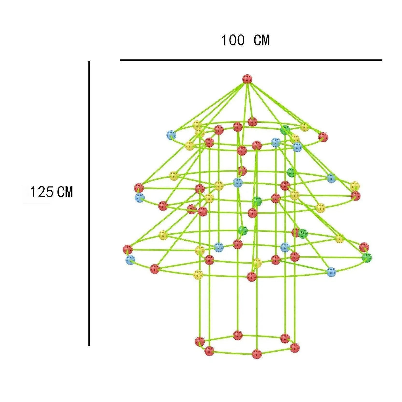 a drawing of a christmas tree made out of string