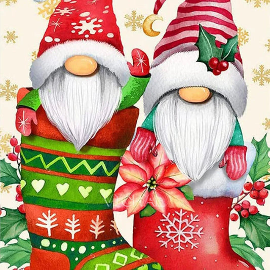 DIY Cartoon Christmas Faceless Red Hat Old Man Series 5D Full Diamond Decorative Painting - DiyCraftsProject