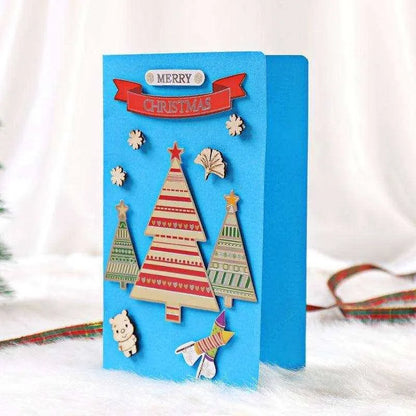 a card with a christmas tree on it