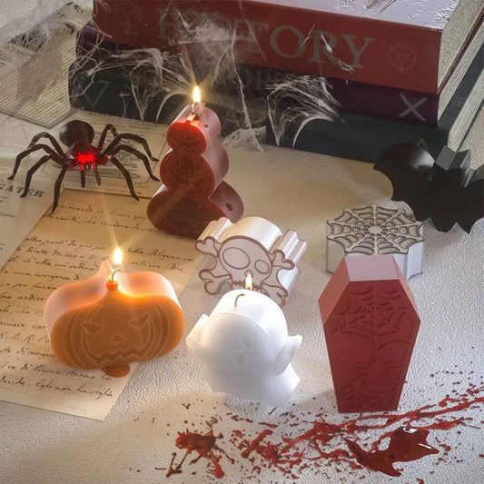 Halloween Candle & Epoxy Mold – Ghost, Pumpkin, Spider, and More 🎃