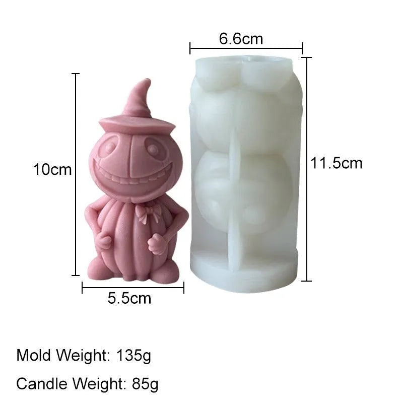 Molde de silicone para modelagem de abóbora de Halloween com enfeites de vela