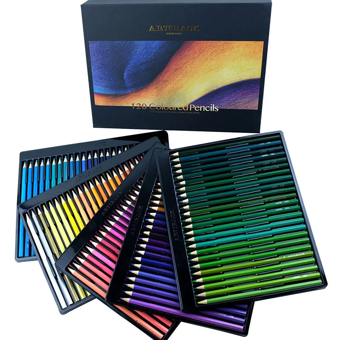 Kit de pintura a lápis de cor oleosa, versão completa em inglês, 72 cores