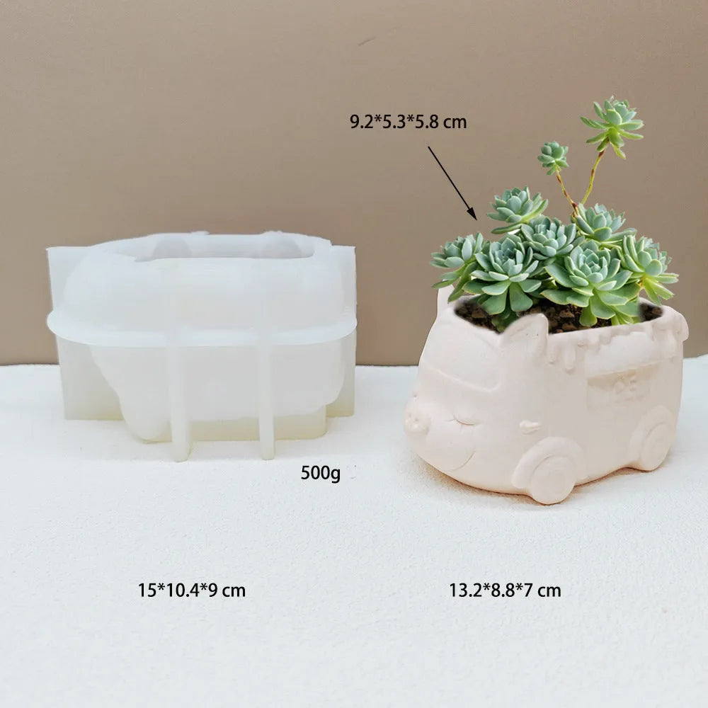 Car Series Succulent Gypsum Flowerpot Mold