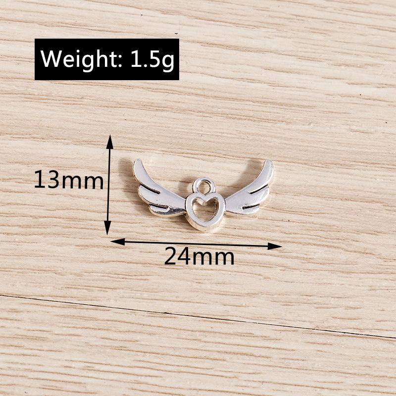 Electroplated Alloy Hollow Love Angel Wings Pendant