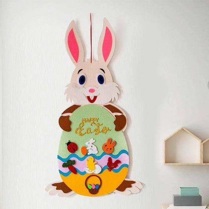 Easter DIY Felt Bunny Pendants Toy with Alphabet - Interactive Learning Experience for Kids , 