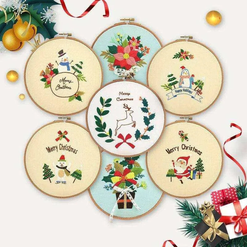 Embroidery DIY Material Package for Beginners - Christmas Series , christmas crafts, Embroidery Diy Material Package For Beginners Christmas Series