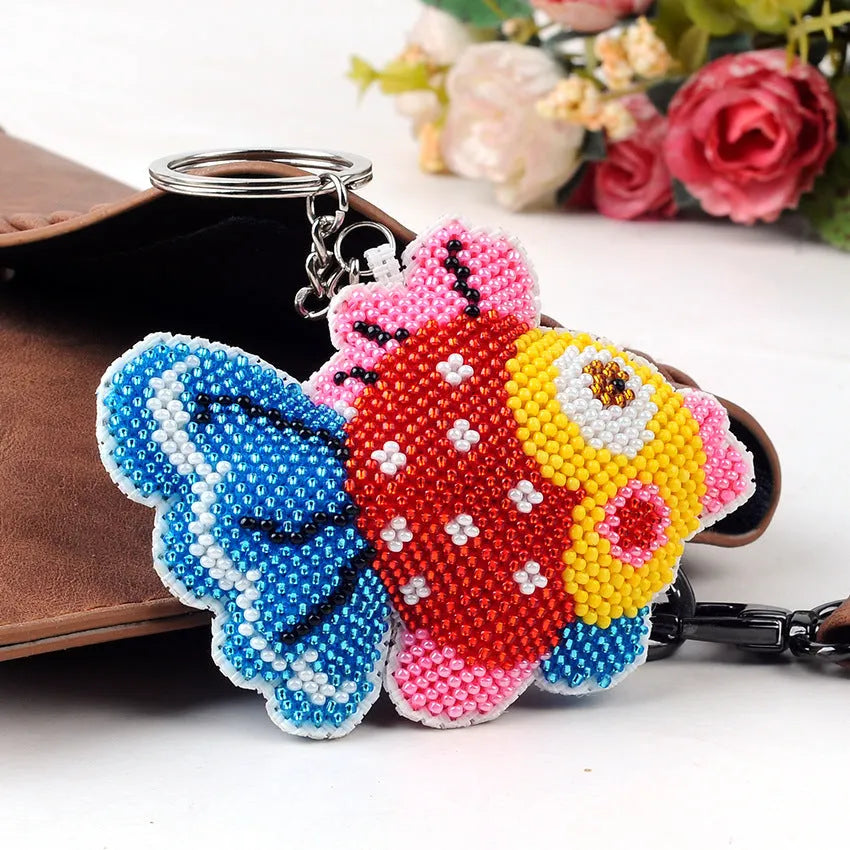 Charming DIY Beaded Keychain Pendant Kit