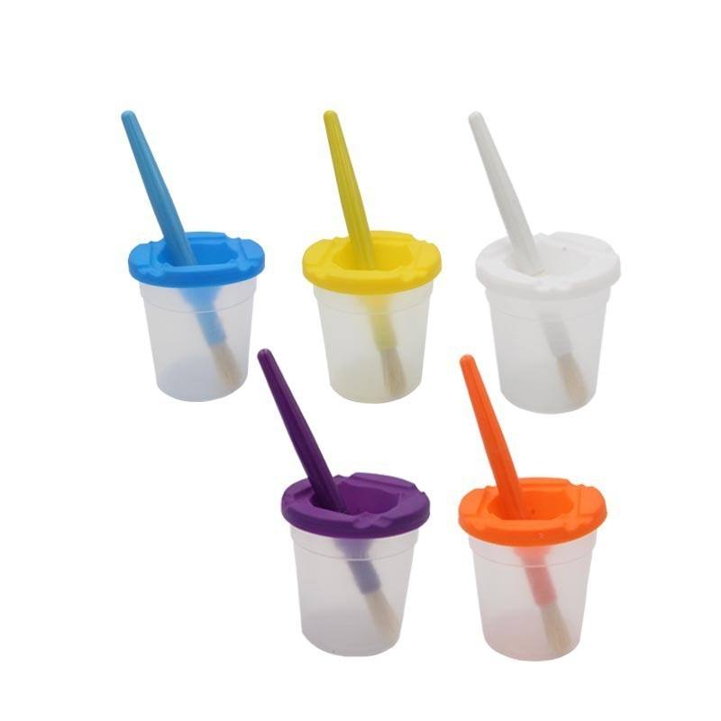 Cross-border 10-color Plastic Anti-pour Painting Brush Cleaning Cup