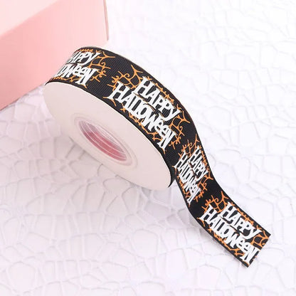 Printed Halloween Ribbon – Ribbed Halloween Pattern Ribbons for Gift Wrapping