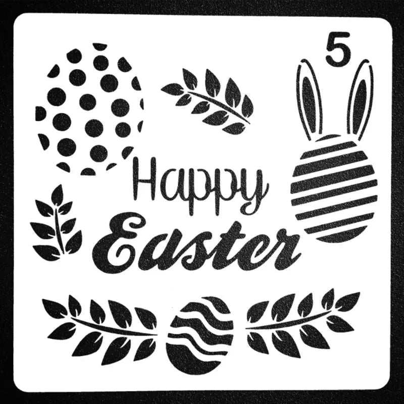 Fashion Easter Hollow Out Drawing Board Template - Plastic, Simple, White - 13x13cm , 