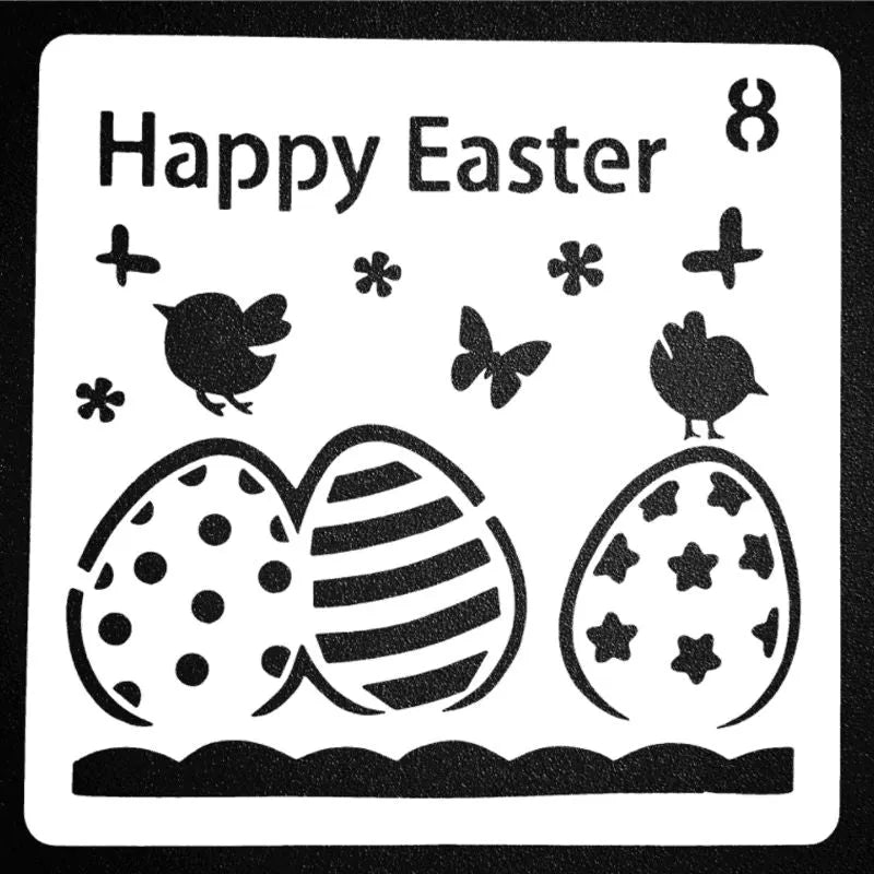 Fashion Easter Hollow Out Drawing Board Template - Plastic, Simple, White - 13x13cm , 