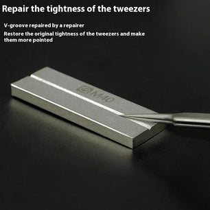 Gold Steel Sharpening Stone Tweezers Repair Device - DiyCraftsProject