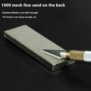 Professional sharpening stone in use in a workshop setting