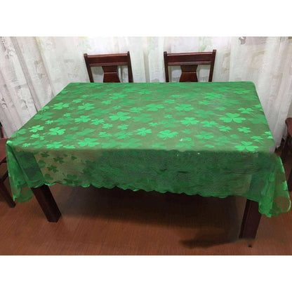 Green Irish Shamrock Festival Table Runner - Retro Nostalgic Style - 33x183cm Size , 