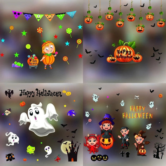 Halloween Decoration Kindergarten Stickers Glass Door - DiyCraftsProject