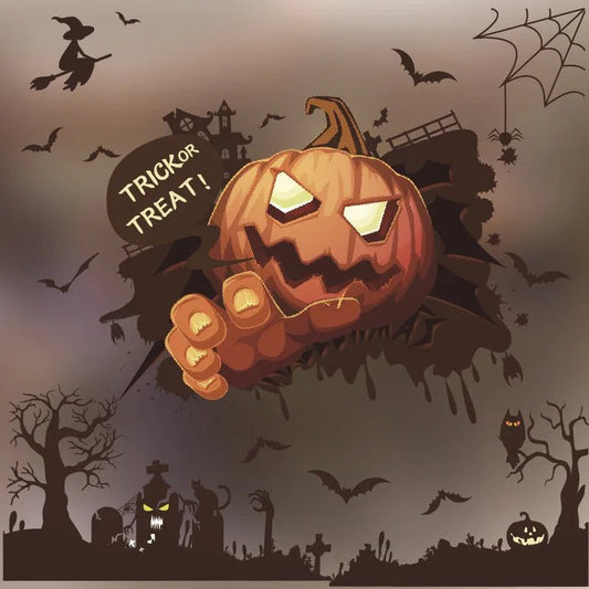 Halloween Decoration Kindergarten Stickers Glass Door - DiyCraftsProject