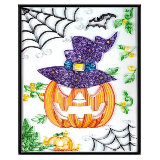 Halloween Pumpkin Paper Quilling Kit for Kids with Patterns & Tools - DiyCraftsProject