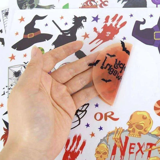 Halloween Theme Window Decals - Spooky Door Stickers - Halloween Party Decor - DiyCraftsProject