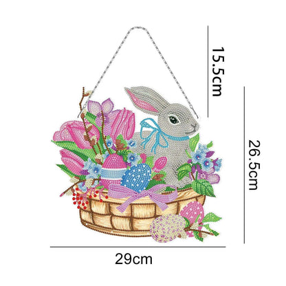 Handmade DIY Diamond Painting Easter Bunny Kit - PVC Material - Frameless - Multiple Sizes - Complete Drill Kit , 