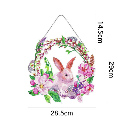 Handmade DIY Diamond Painting Easter Bunny Kit - PVC Material - Frameless - Multiple Sizes - Complete Drill Kit , 