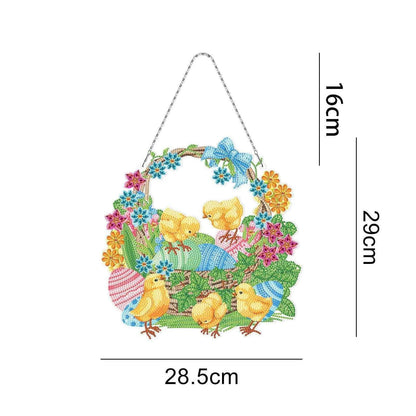 Handmade DIY Diamond Painting Easter Bunny Kit - PVC Material - Frameless - Multiple Sizes - Complete Drill Kit , 