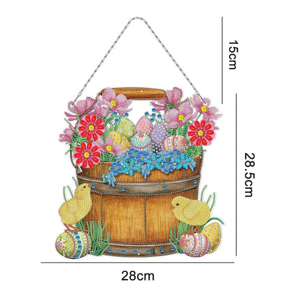 Handmade DIY Diamond Painting Easter Bunny Kit - PVC Material - Frameless - Multiple Sizes - Complete Drill Kit , 