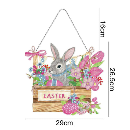 Handmade DIY Diamond Painting Easter Bunny Kit - PVC Material - Frameless - Multiple Sizes - Complete Drill Kit , 