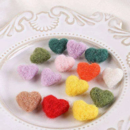 Heart Felt Heart Accessories - Set of 10 - Peach Candy Color - 13-15mm High - 14-15mm Wide , 