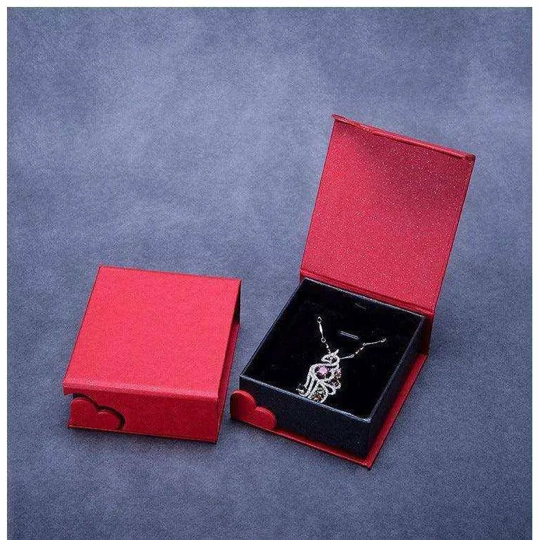 Heart-Shaped Necklace Packaging Box with Next Wrapping and End Wrapping - Elegant and Protective , 