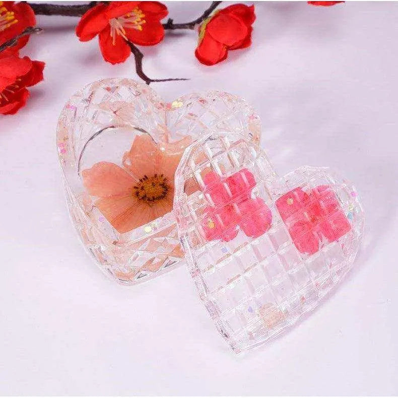 Heart-Shaped Silicone Mold for DIY Crystal Glue - Creates Unique Designs , 