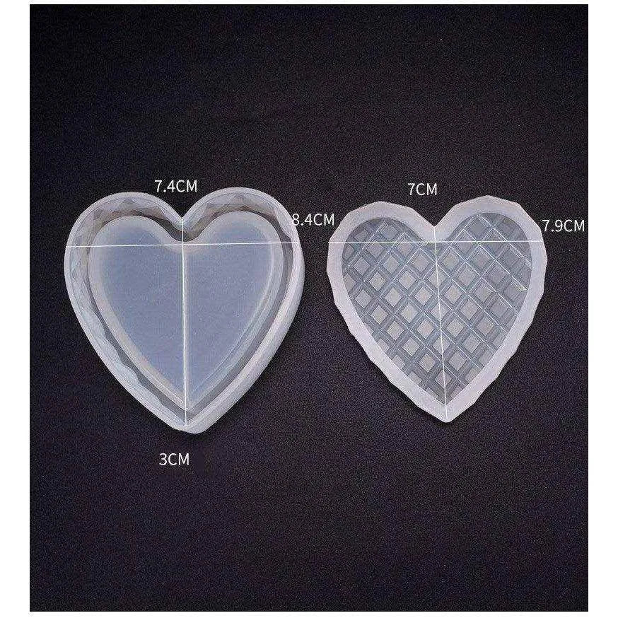 Heart-Shaped Silicone Mold for DIY Crystal Glue - Creates Unique Designs , 