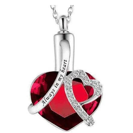 Heart-Shaped Urn Pendant Perfume Bottle Necklace - Unisex, Zinc Alloy, Trendy Style - All Compatible - 30x30 , 