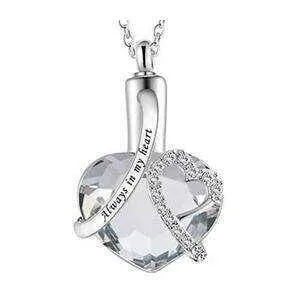 Heart-Shaped Urn Pendant Perfume Bottle Necklace - Unisex, Zinc Alloy, Trendy Style - All Compatible - 30x30 , 