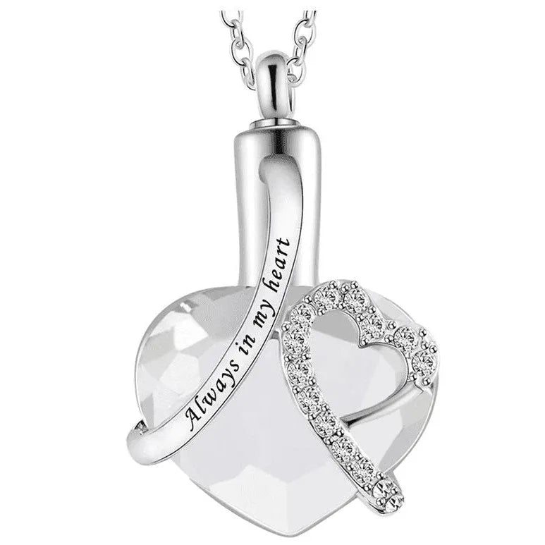 Heart-Shaped Urn Pendant Perfume Bottle Necklace - Unisex, Zinc Alloy, Trendy Style - All Compatible - 30x30 , 