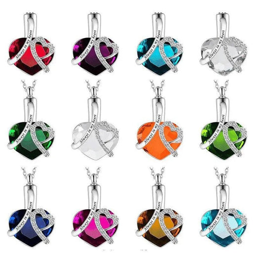 Heart - Shaped Urn Pendant Perfume Bottle Necklace - Unisex, Zinc Alloy, Trendy Style - All Compatible - 30x30 - DiyCraftsProject
