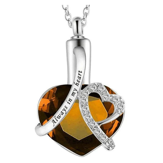 Heart - Shaped Urn Pendant Perfume Bottle Necklace - Unisex, Zinc Alloy, Trendy Style - All Compatible - 30x30 - DiyCraftsProject