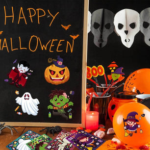 Horror Halloween Children Anime Cartoon Vampire Pumpkin Puzzle Hand Account DIY Stickers - DiyCraftsProject